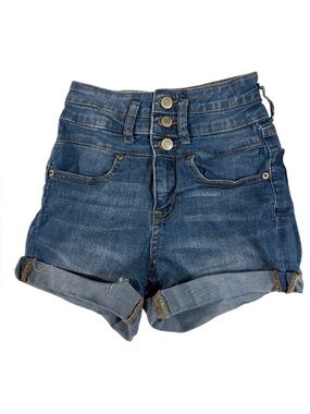 Aero High Waist Roll Cuff Denim Shorts Size 0